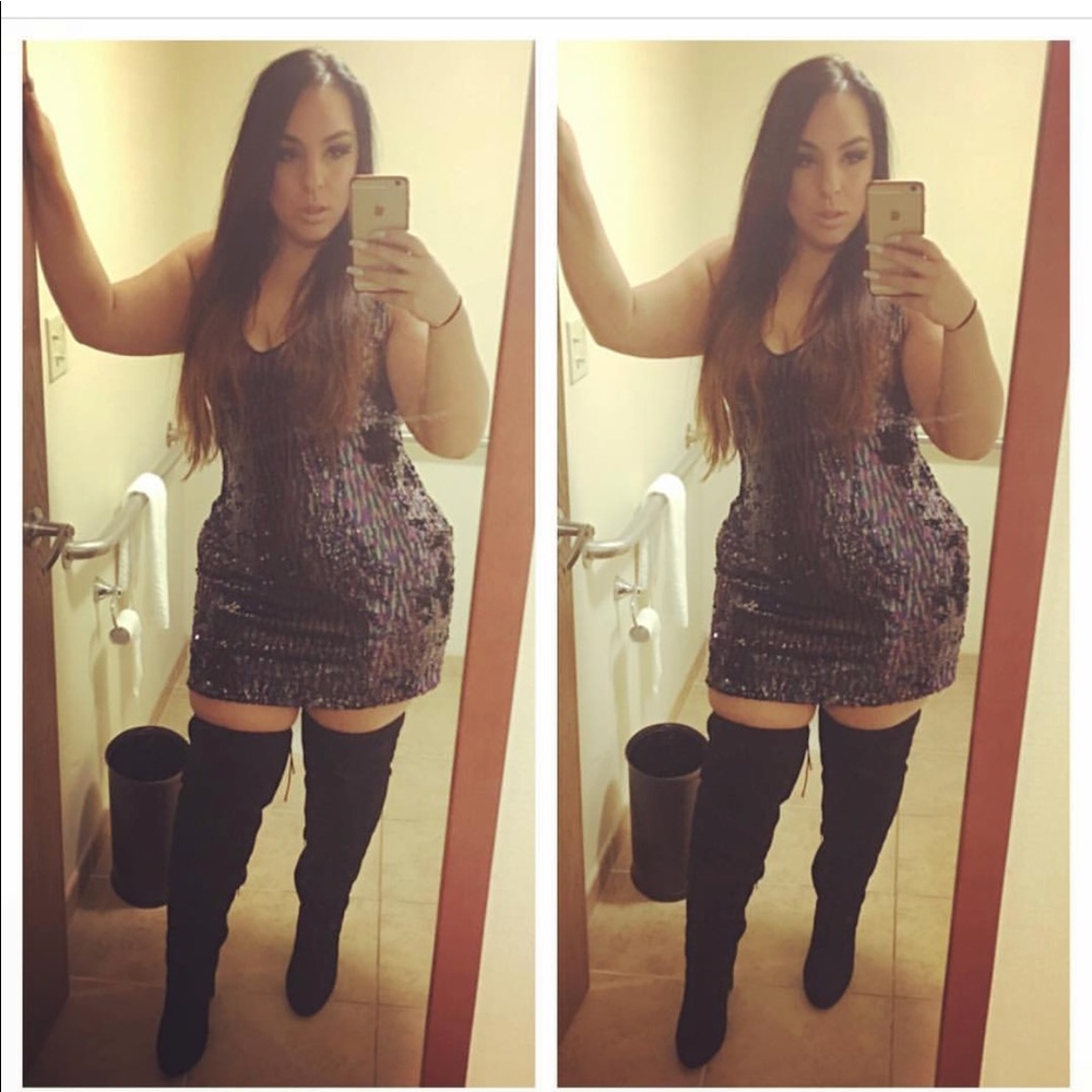 Fashion to Figure Multi Colored Sequin Dress / 1X